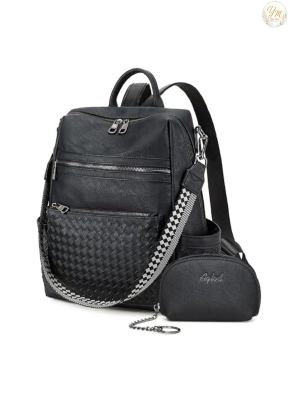 Faux Leather Backpack Purse Convertible Shoulder Bag Travel Work Vegan